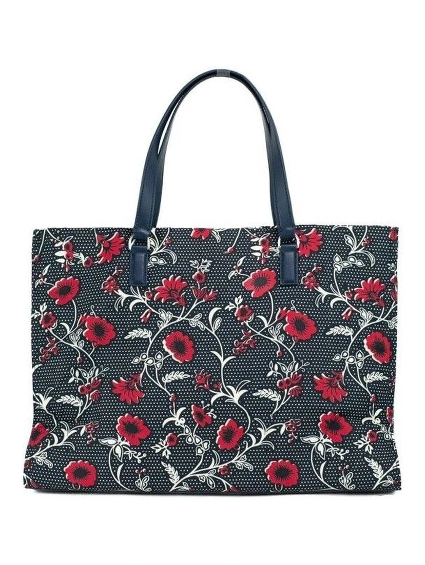 Medium Nylon Retro Batik Print Shoulder Tote Handbag