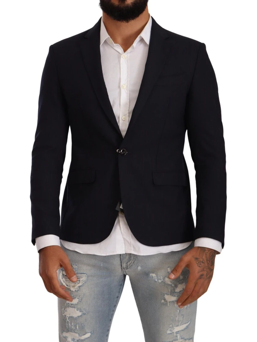 Black Single Breasted One Button Suit Jacket