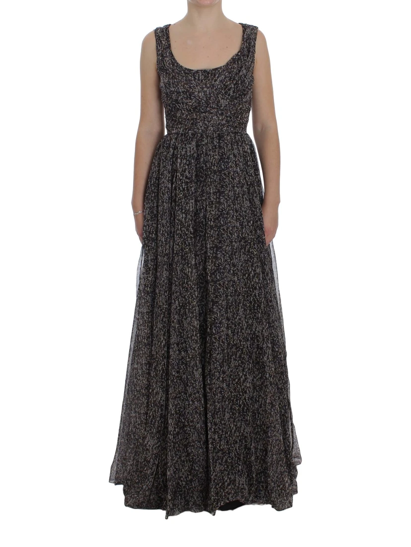 Dark Silk Shift Gown Full Length Dress