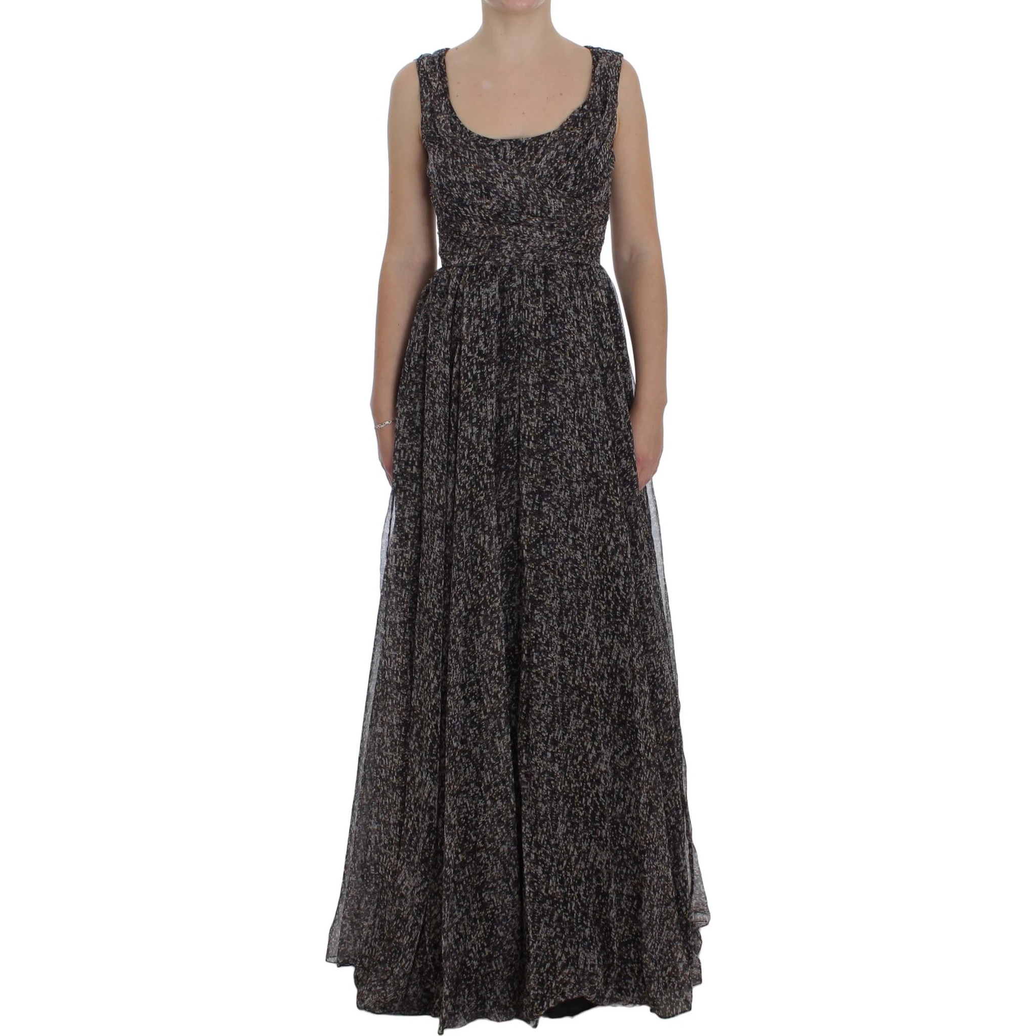 Dark Silk Shift Gown Full Length Dress
