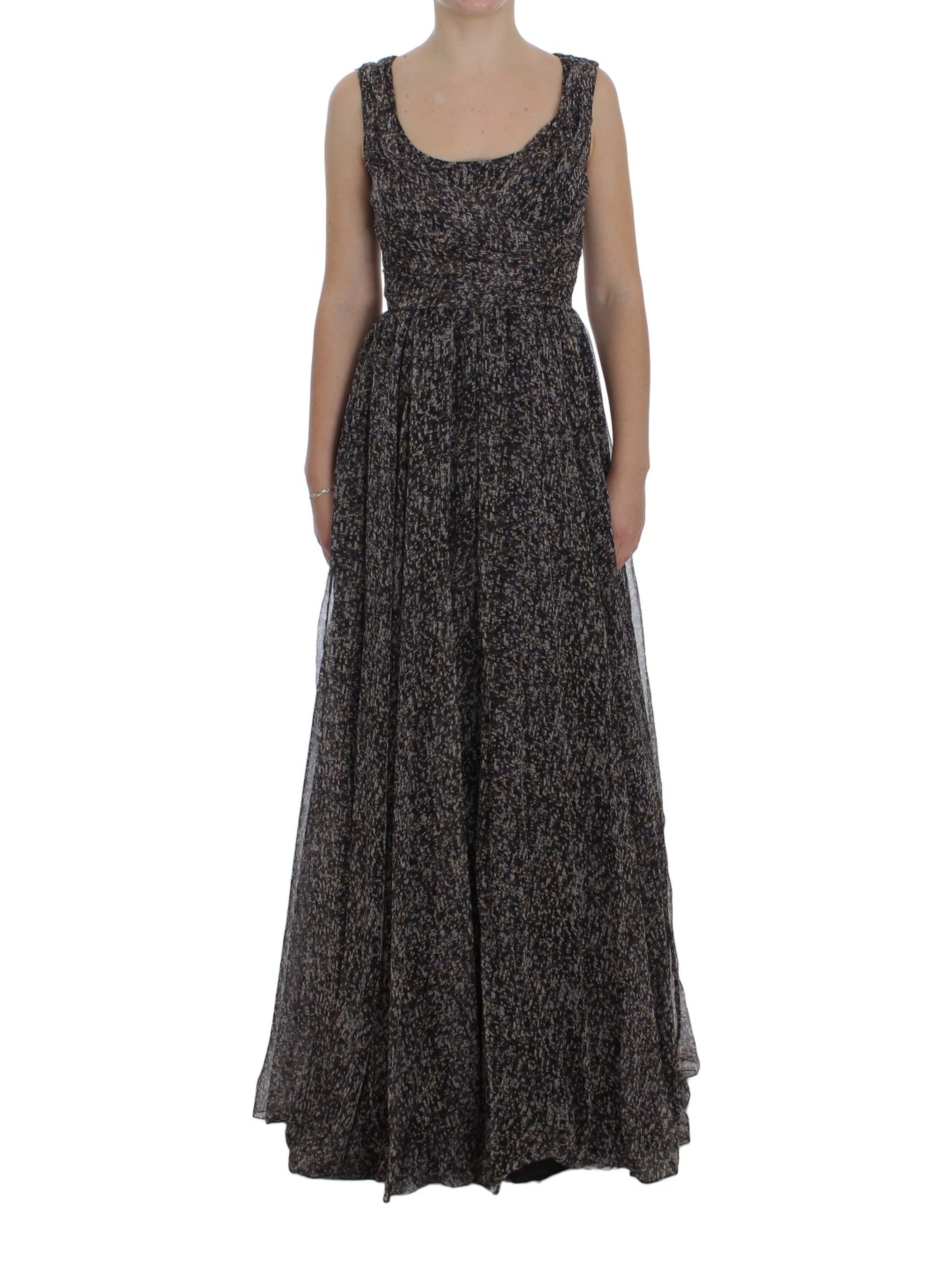 Dark Silk Shift Gown Full Length Dress