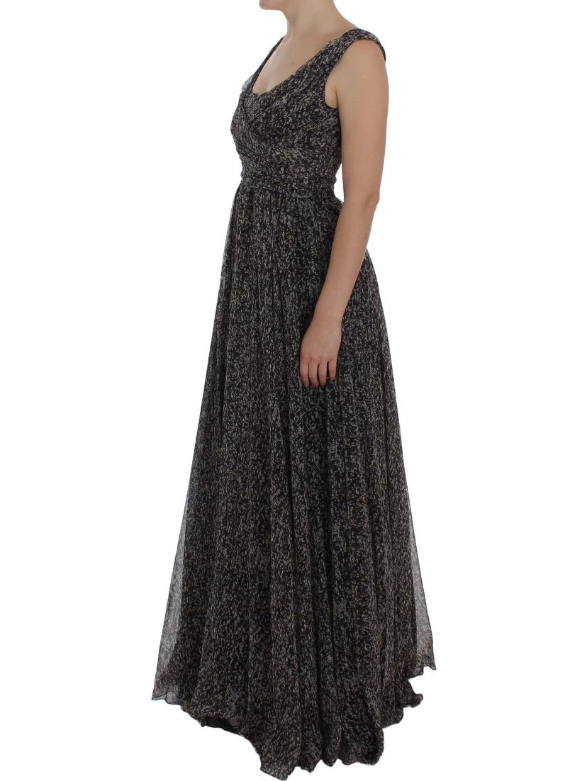 Dark Silk Shift Gown Full Length Dress