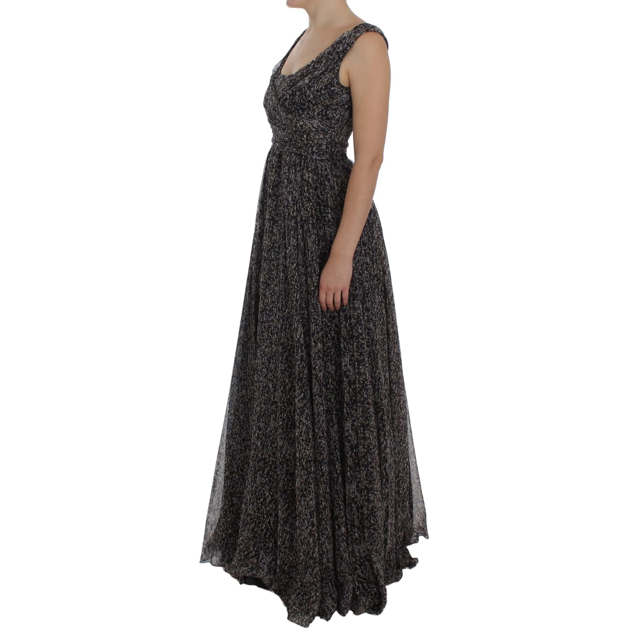 Dark Silk Shift Gown Full Length Dress