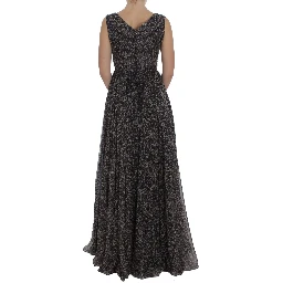 Dark Silk Shift Gown Full Length Dress
