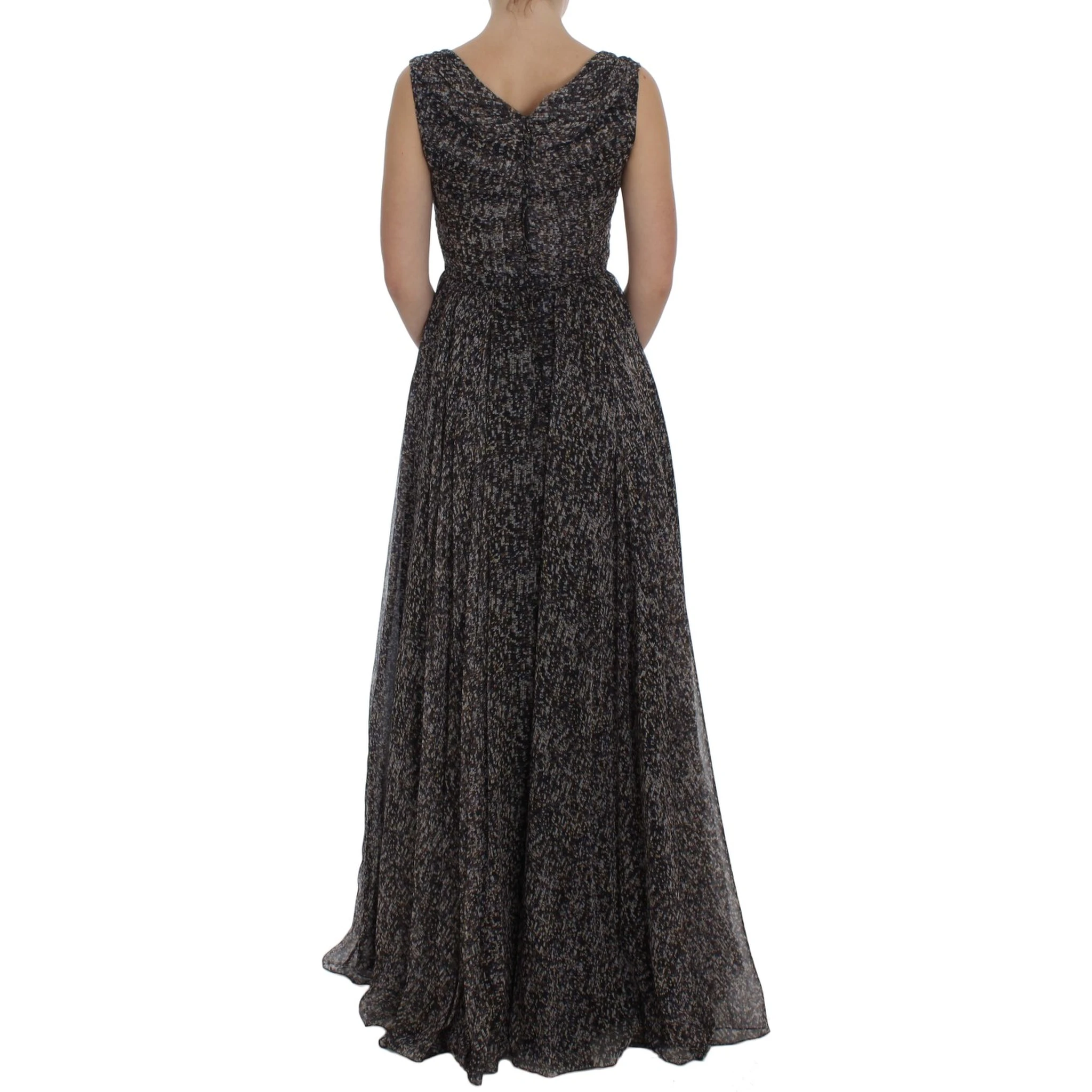 Dark Silk Shift Gown Full Length Dress