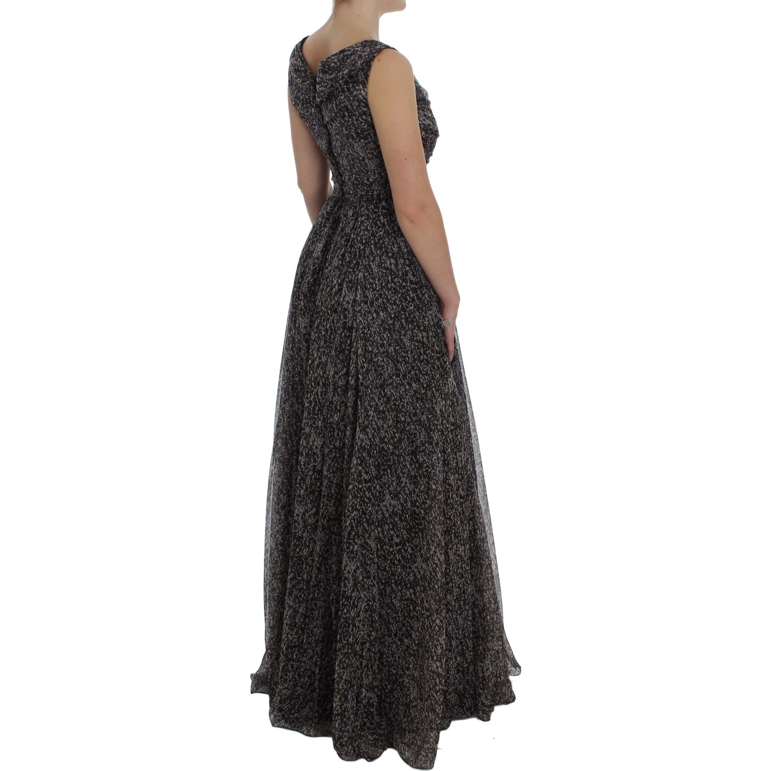 Dark Silk Shift Gown Full Length Dress