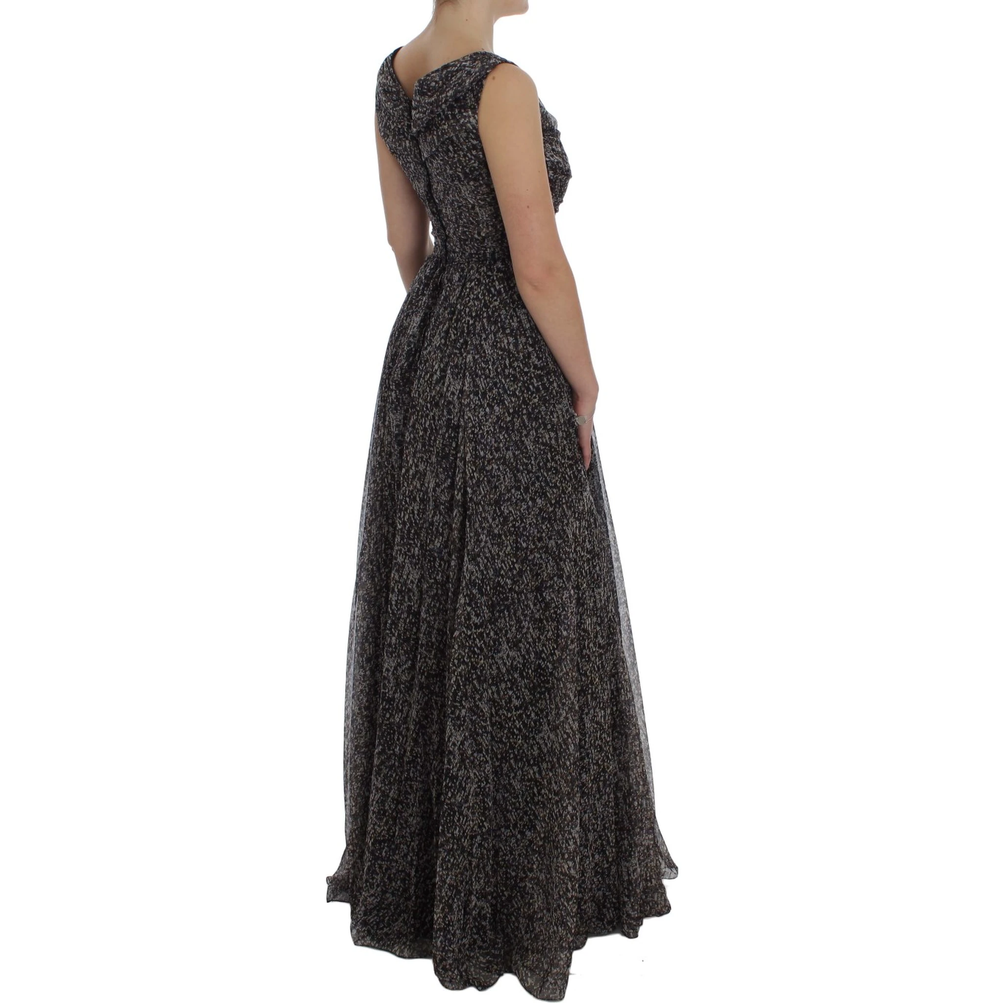 Dark Silk Shift Gown Full Length Dress