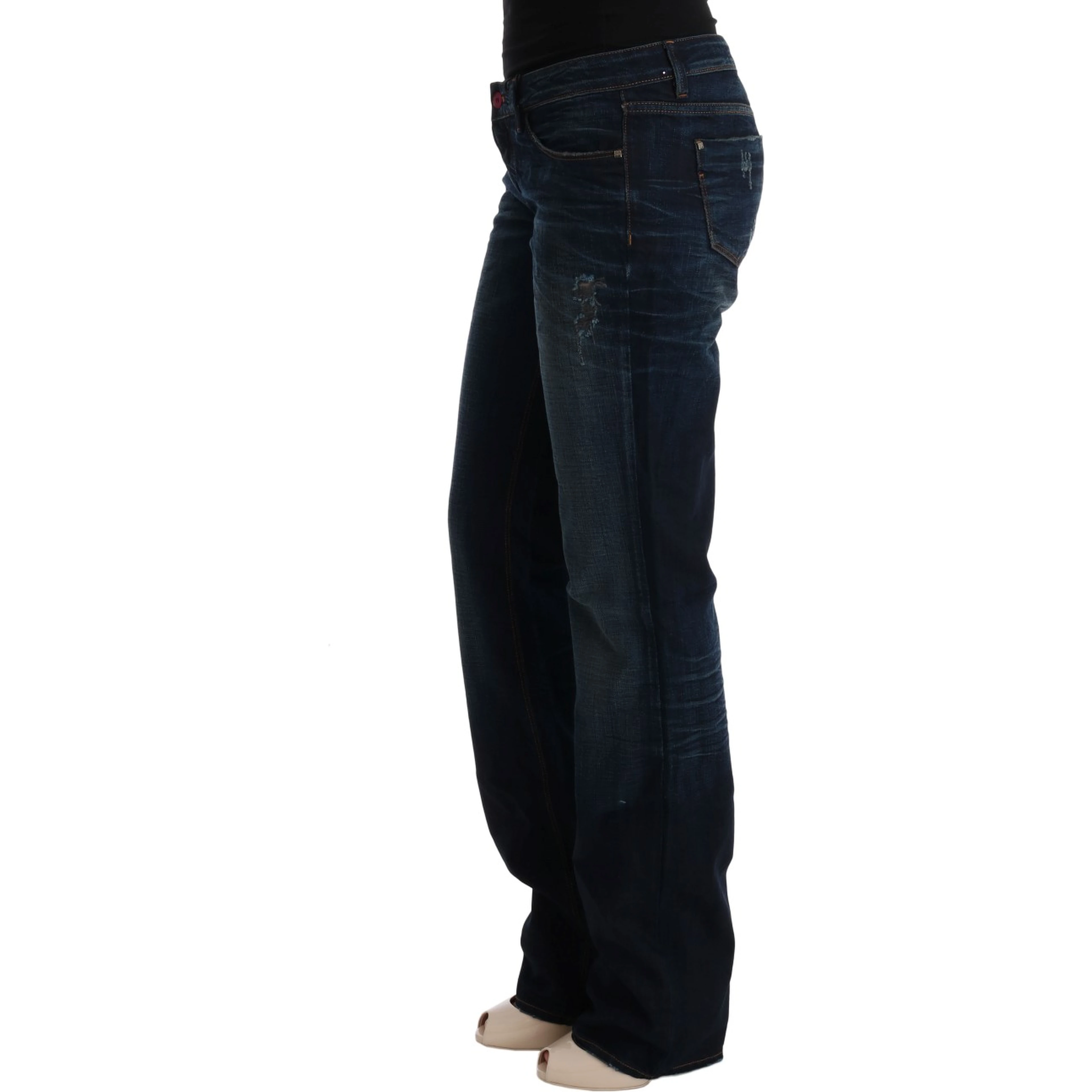 Blue Cotton Regular Fit Denim Jeans