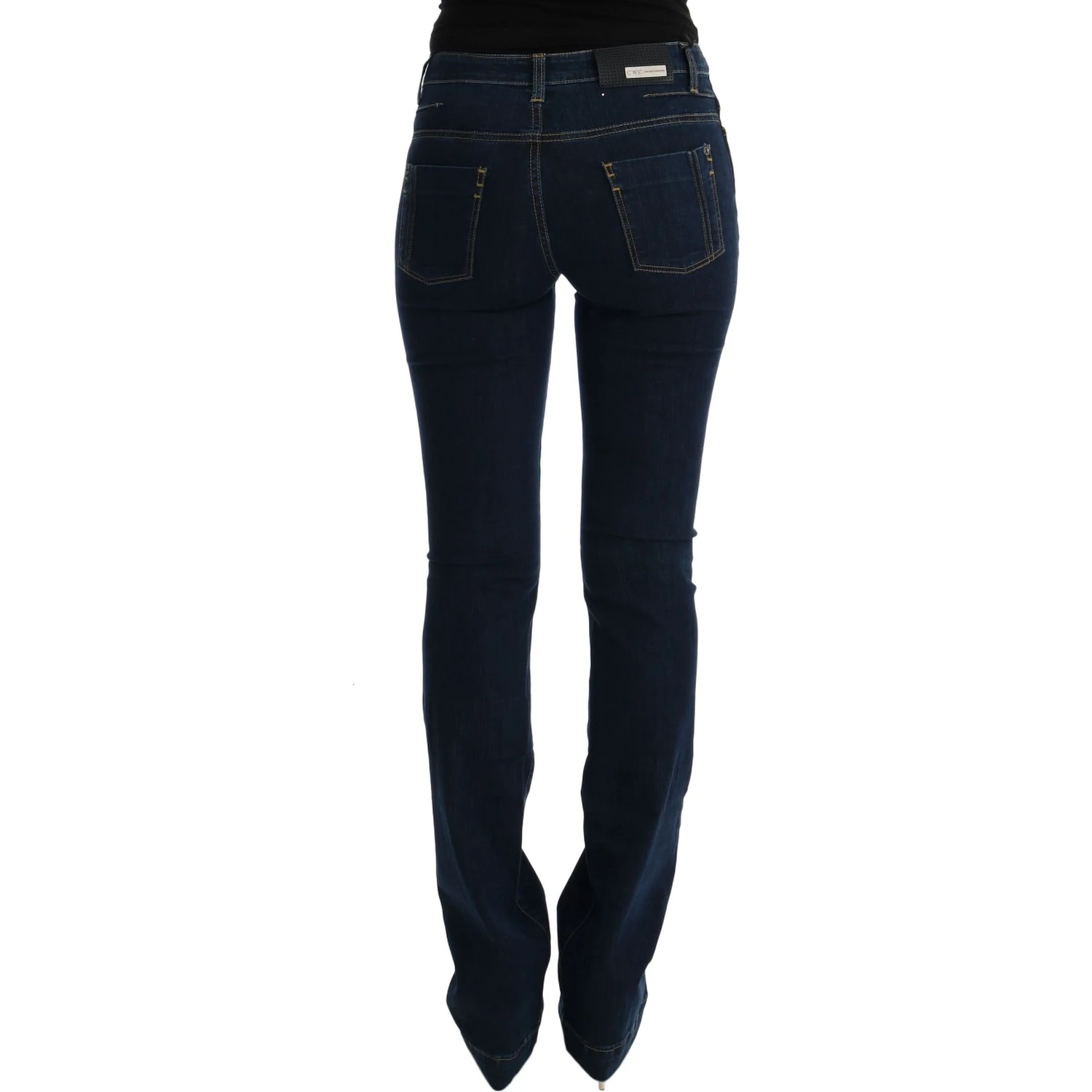 Blue Cotton Bootcut Flared Jeans