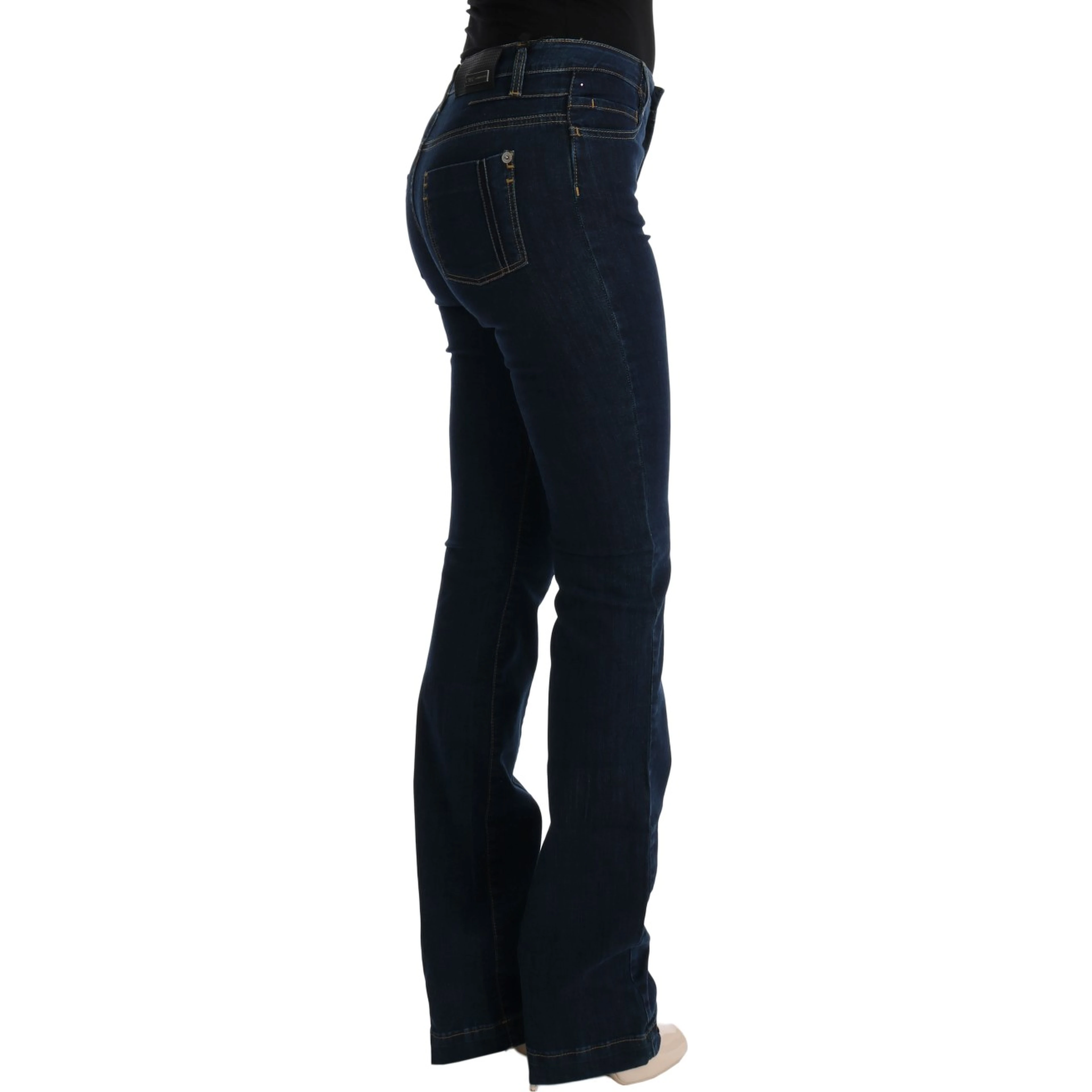 Blue Cotton Bootcut Flared Jeans