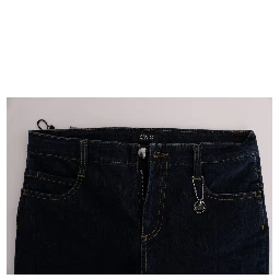 Blue Cotton Bootcut Flared Jeans