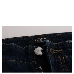 Blue Cotton Bootcut Flared Jeans