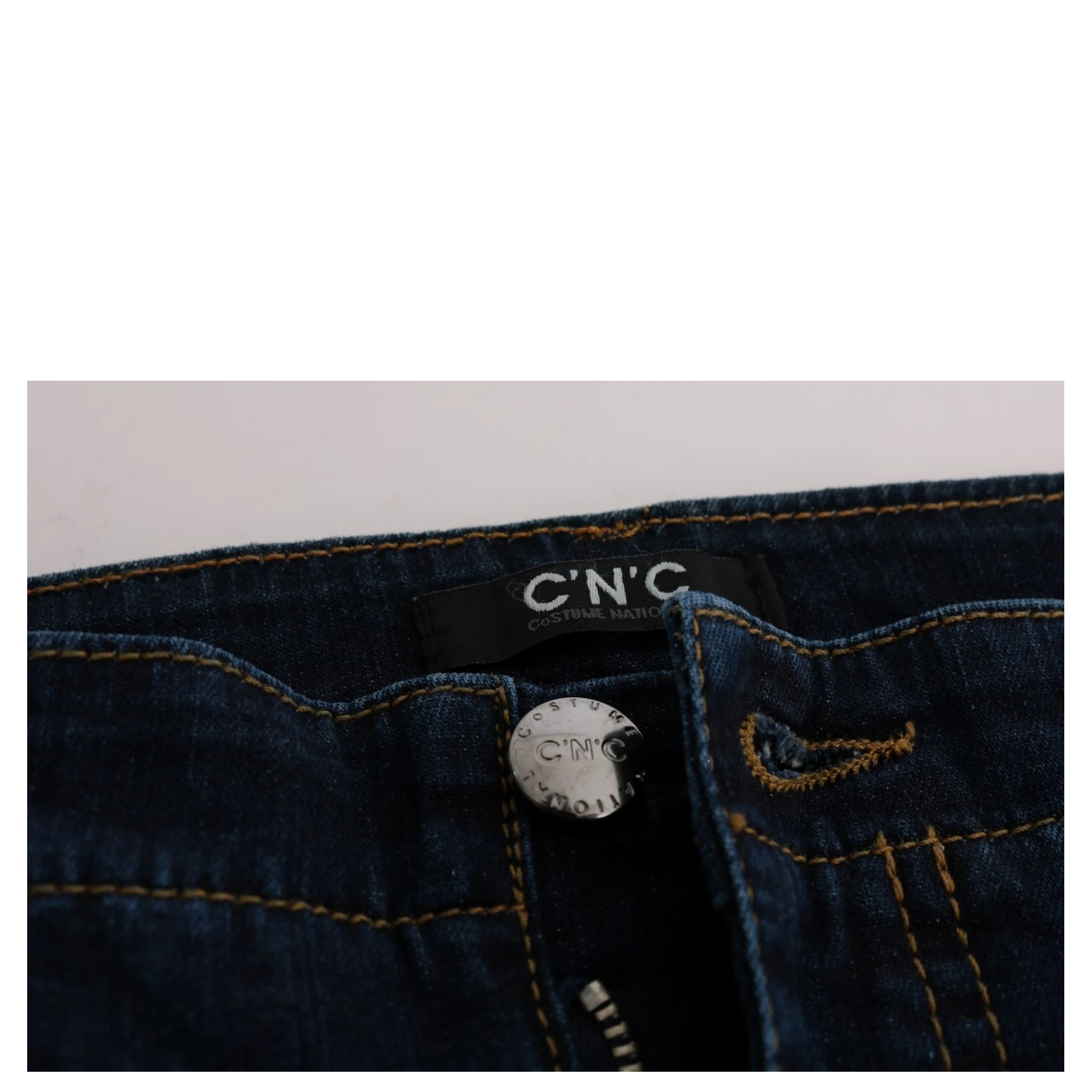 Blue Cotton Bootcut Flared Jeans