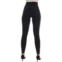 Gray Cashmere Ribbed Stretch Tights