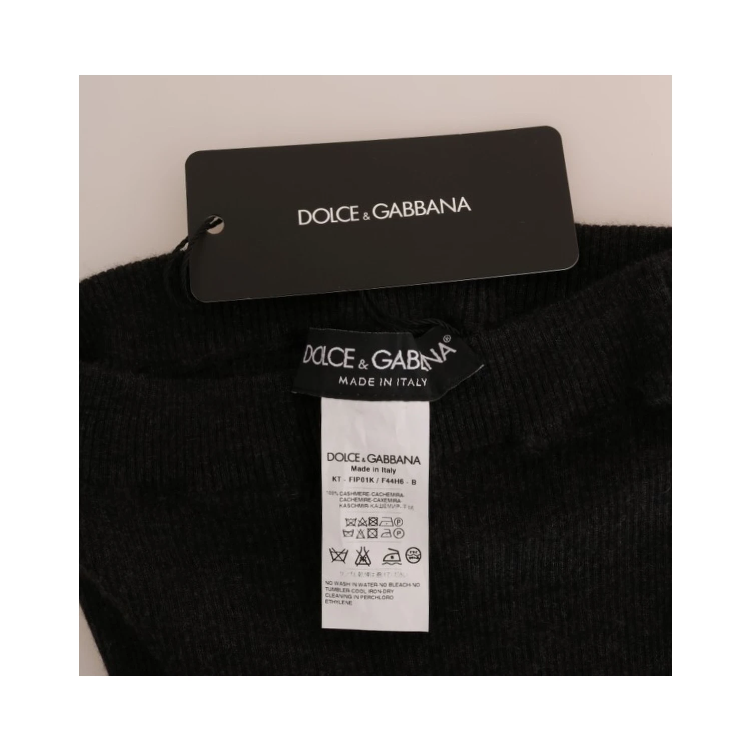 Gray Cashmere Ribbed Stretch Tights