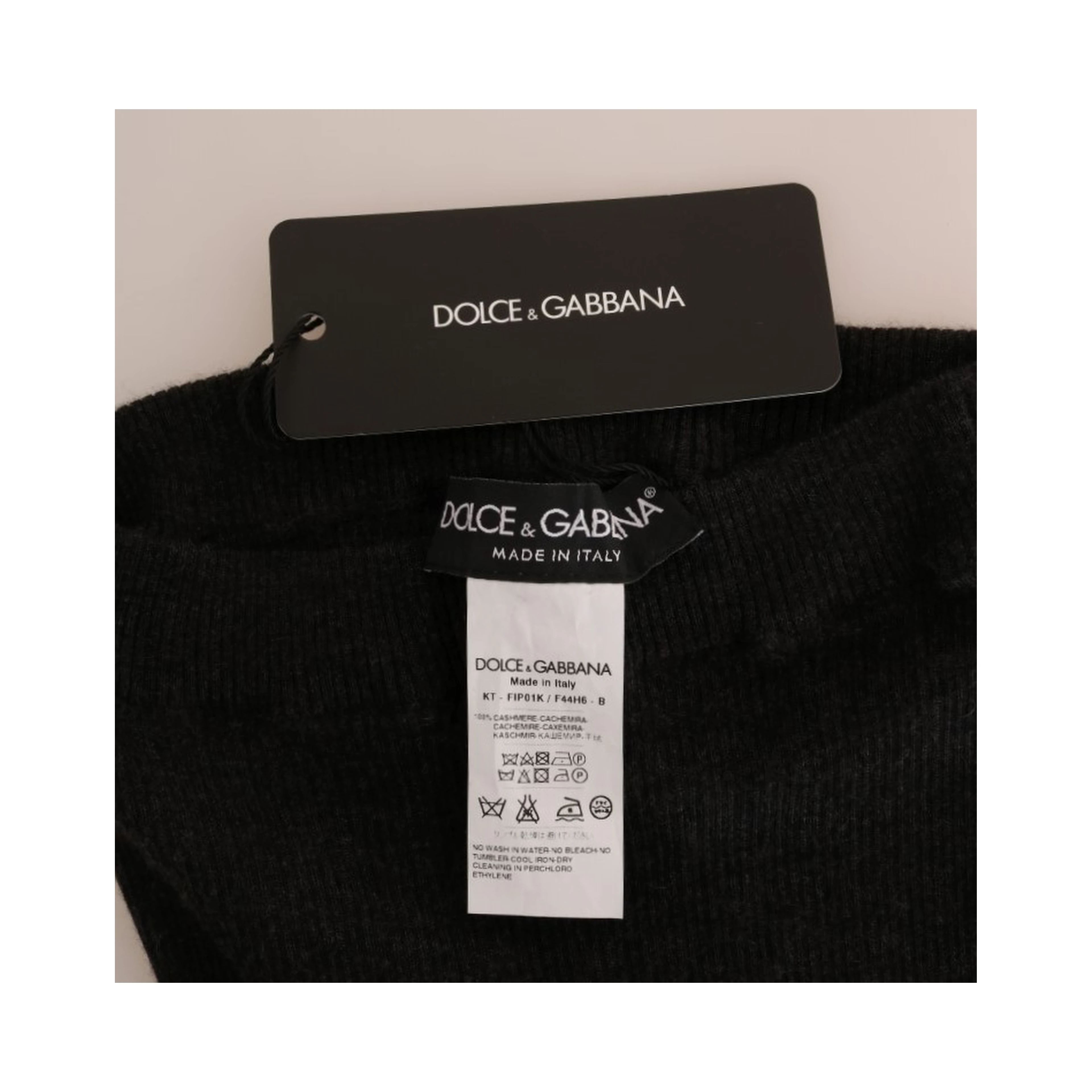 Gray Cashmere Ribbed Stretch Tights