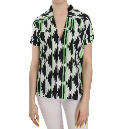 Multi Color Plunging Top Blouse