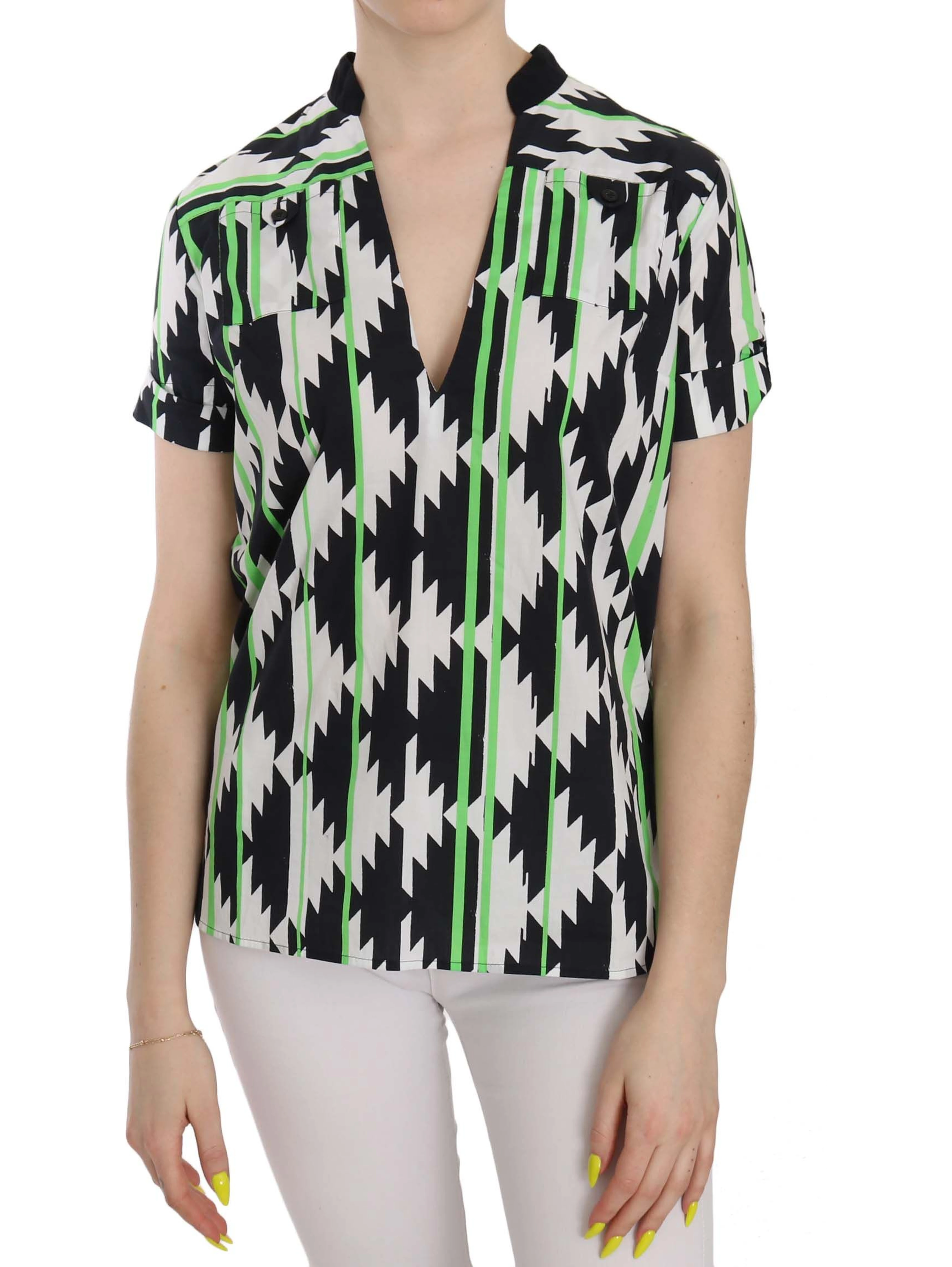 Multi Color Plunging Top Blouse