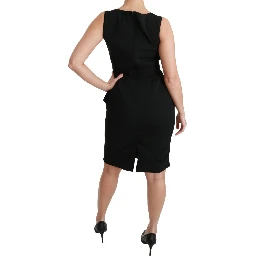 Black Sheath Stretch Formal Dress