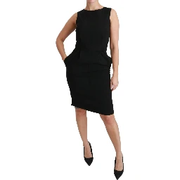 Black Sheath Stretch Formal Dress