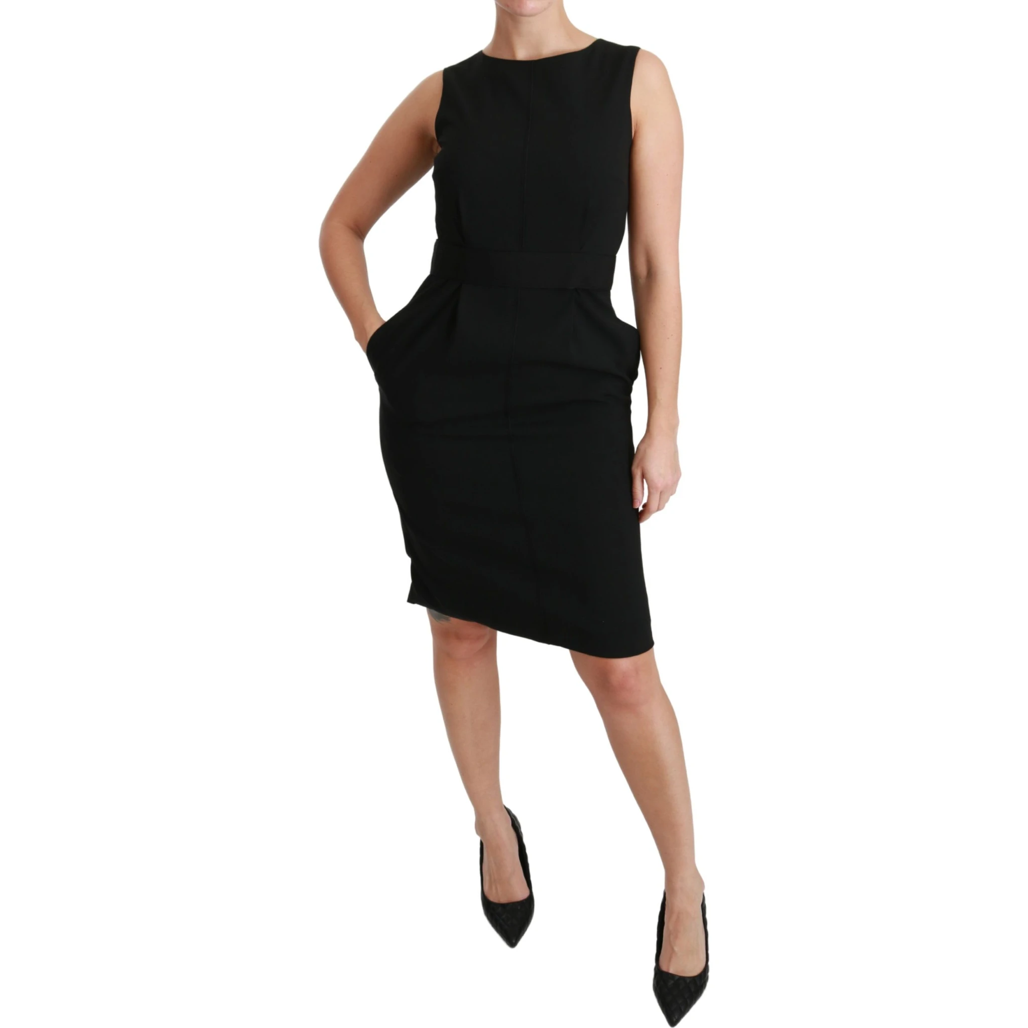 Black Sheath Stretch Formal Dress