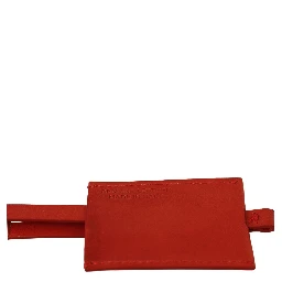 Red Leather Branded Logo Keyring Keychain