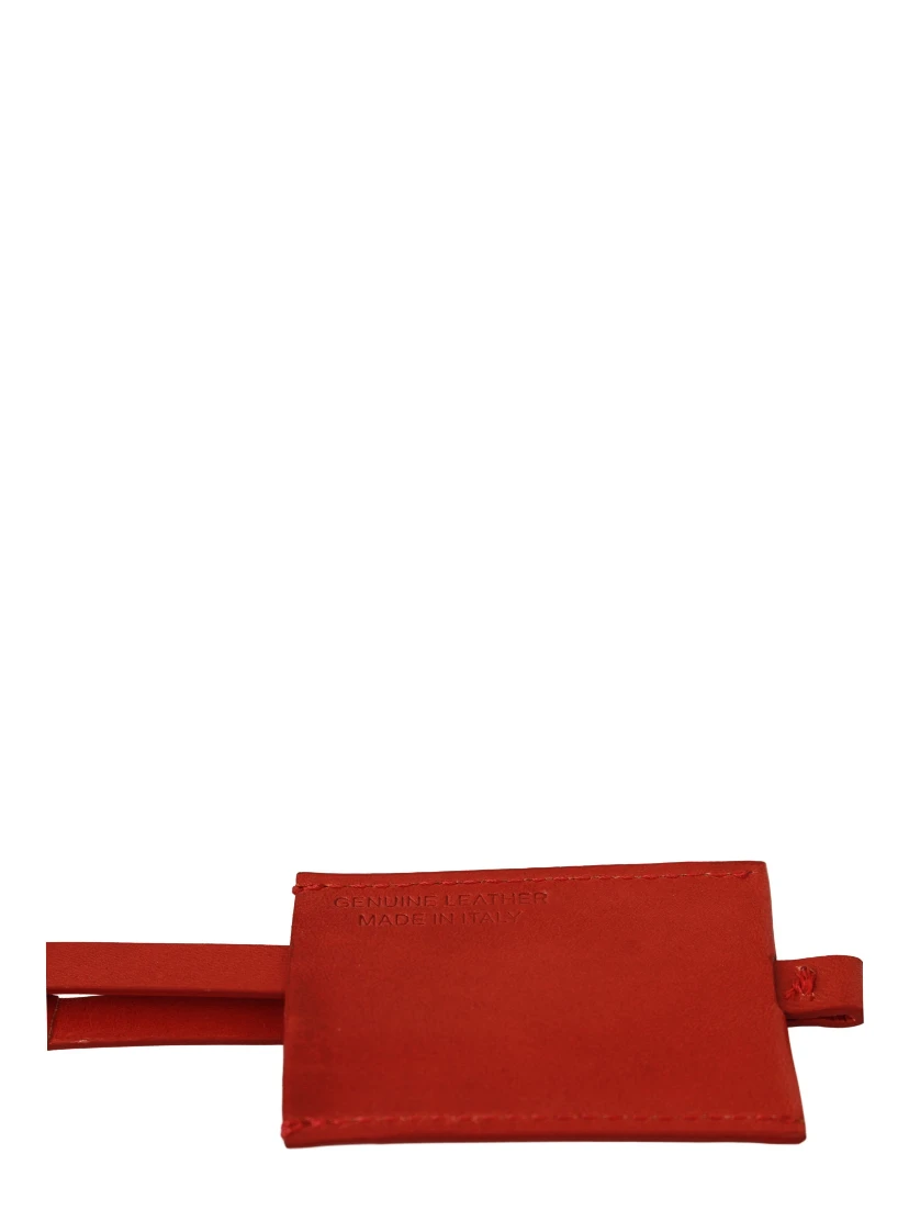 Red Leather Branded Logo Keyring Keychain