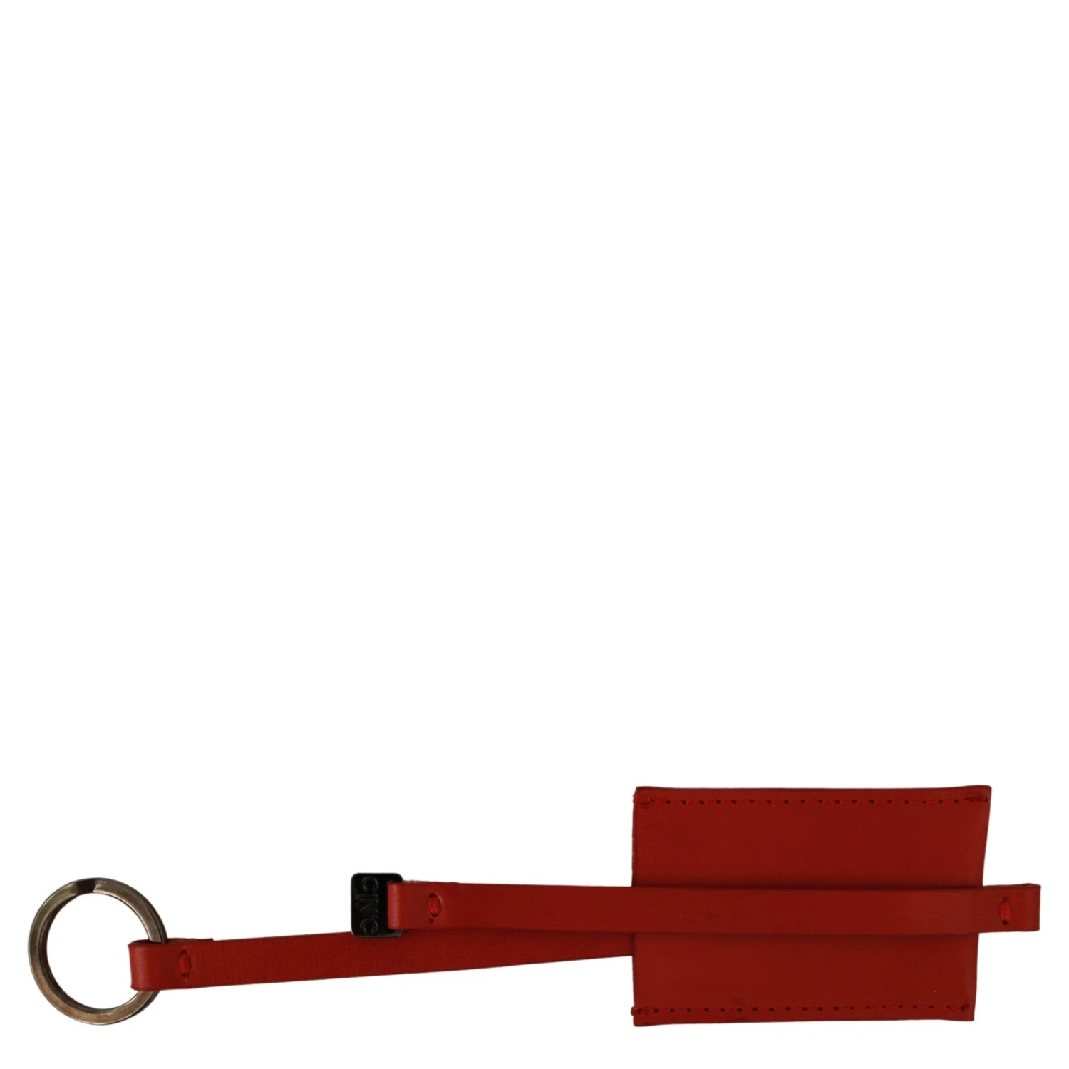 Red Leather Branded Logo Keyring Keychain