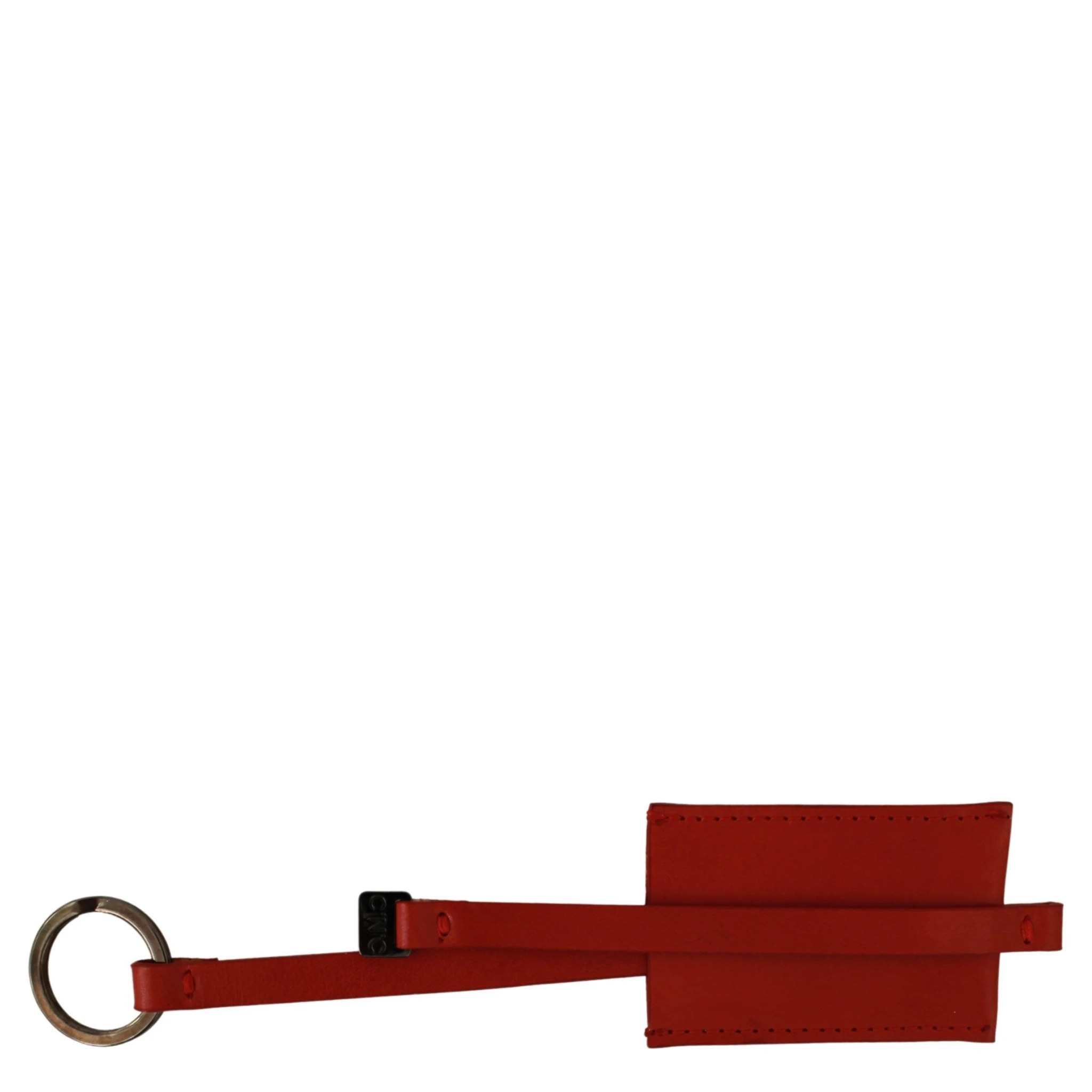 Red Leather Branded Logo Keyring Keychain