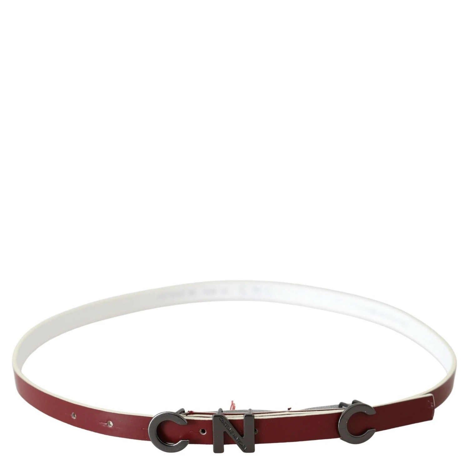 Maroon Leather Logo Skinny Fashion