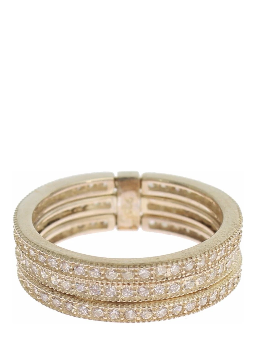 Silver Womens Clear CZ 925 Sterling Ring