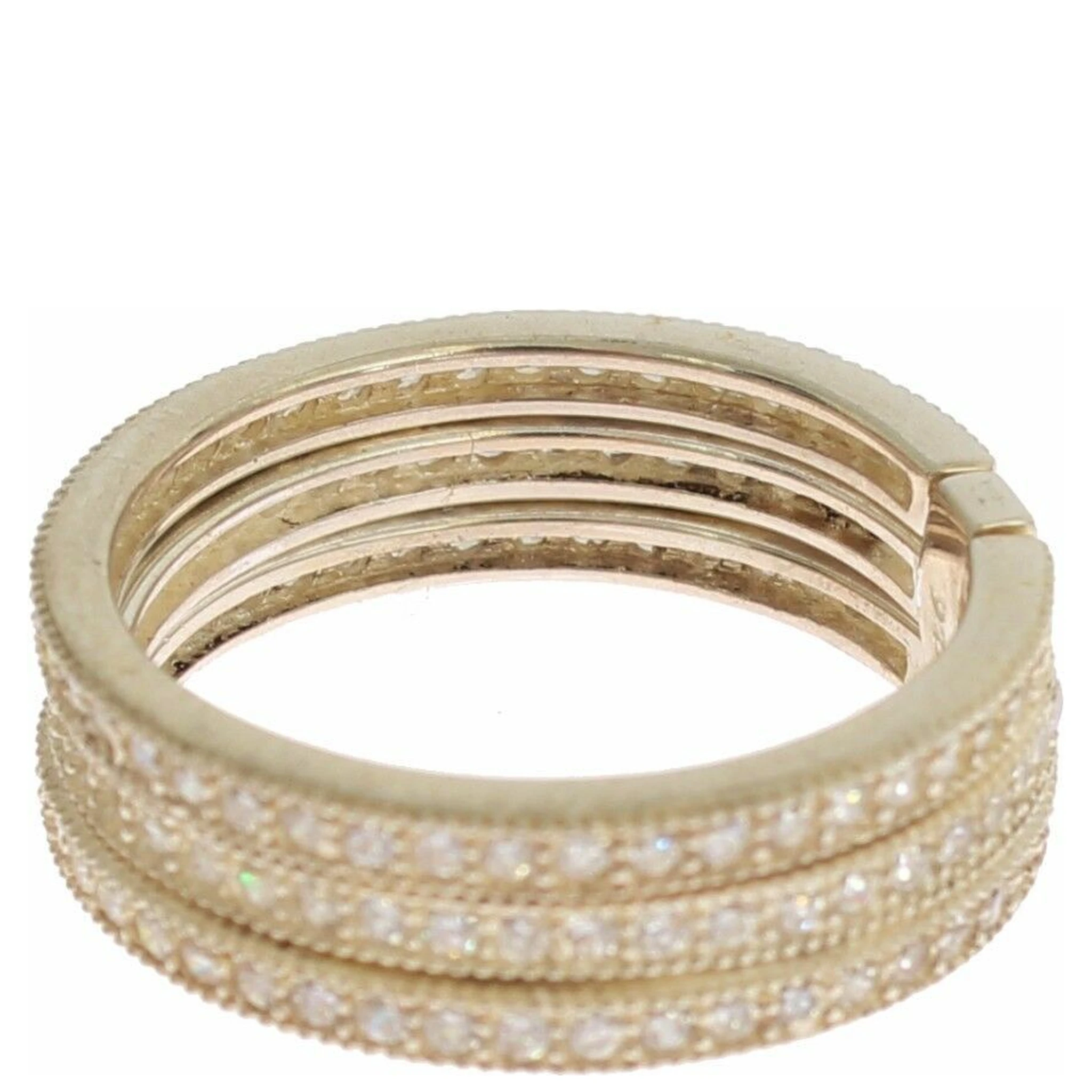 Silver Womens Clear CZ 925 Sterling Ring