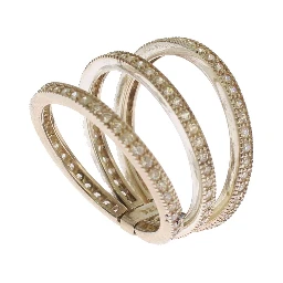 Silver Womens Clear CZ 925 Sterling Ring