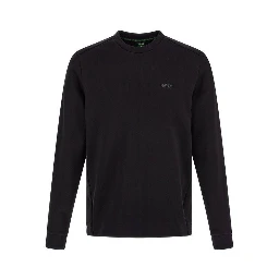 Black Cotton Logo Details Sweatshirt