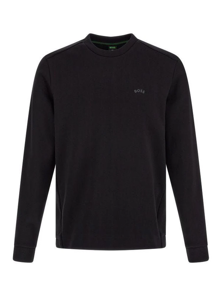 Black Cotton Logo Details Sweatshirt