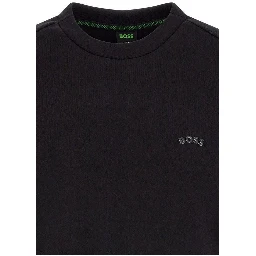 Black Cotton Logo Details Sweatshirt