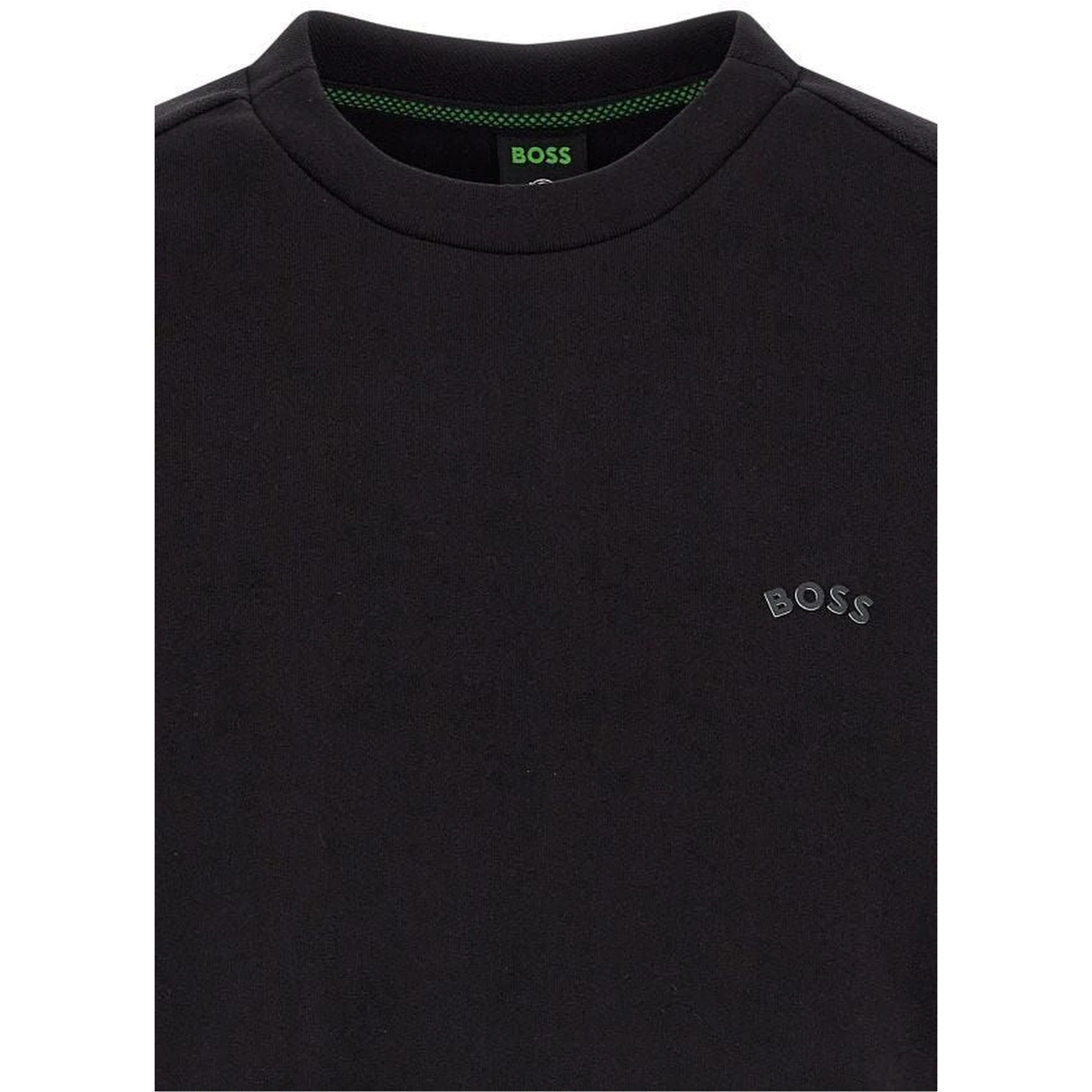 Black Cotton Logo Details Sweatshirt