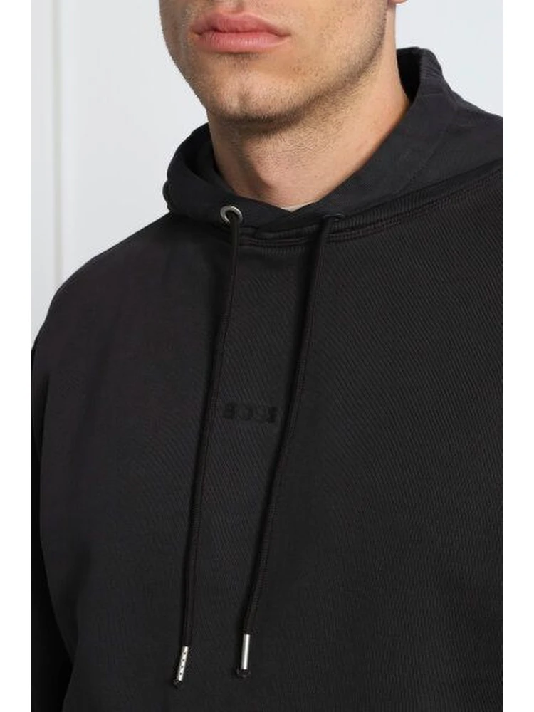 Dark Blue Cotton Logo Details Hooded Sweatshirt alternative