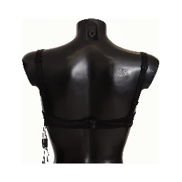 Black Polka Dot Satin Lace Balconette Bra