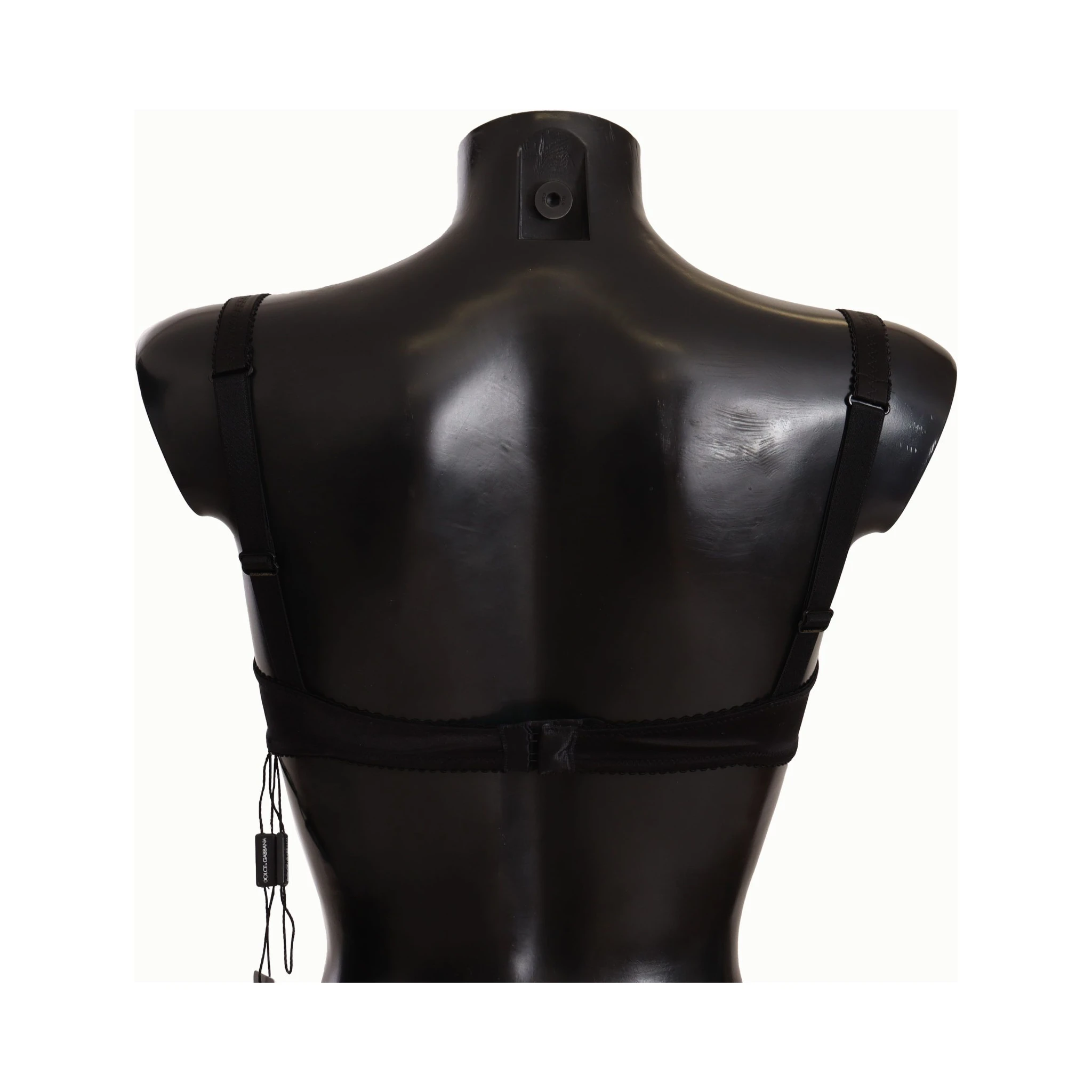 Black Polka Dot Satin Lace Balconette Bra