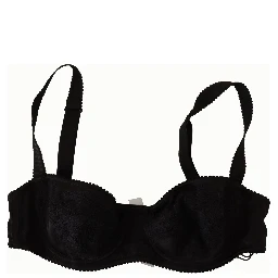 Black Polka Dot Satin Lace Balconette Bra