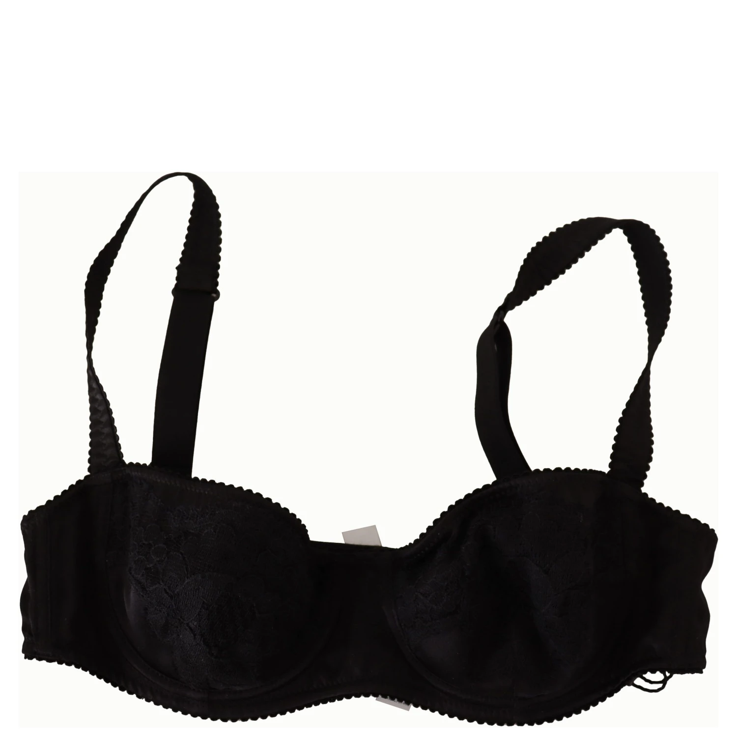 Black Polka Dot Satin Lace Balconette Bra