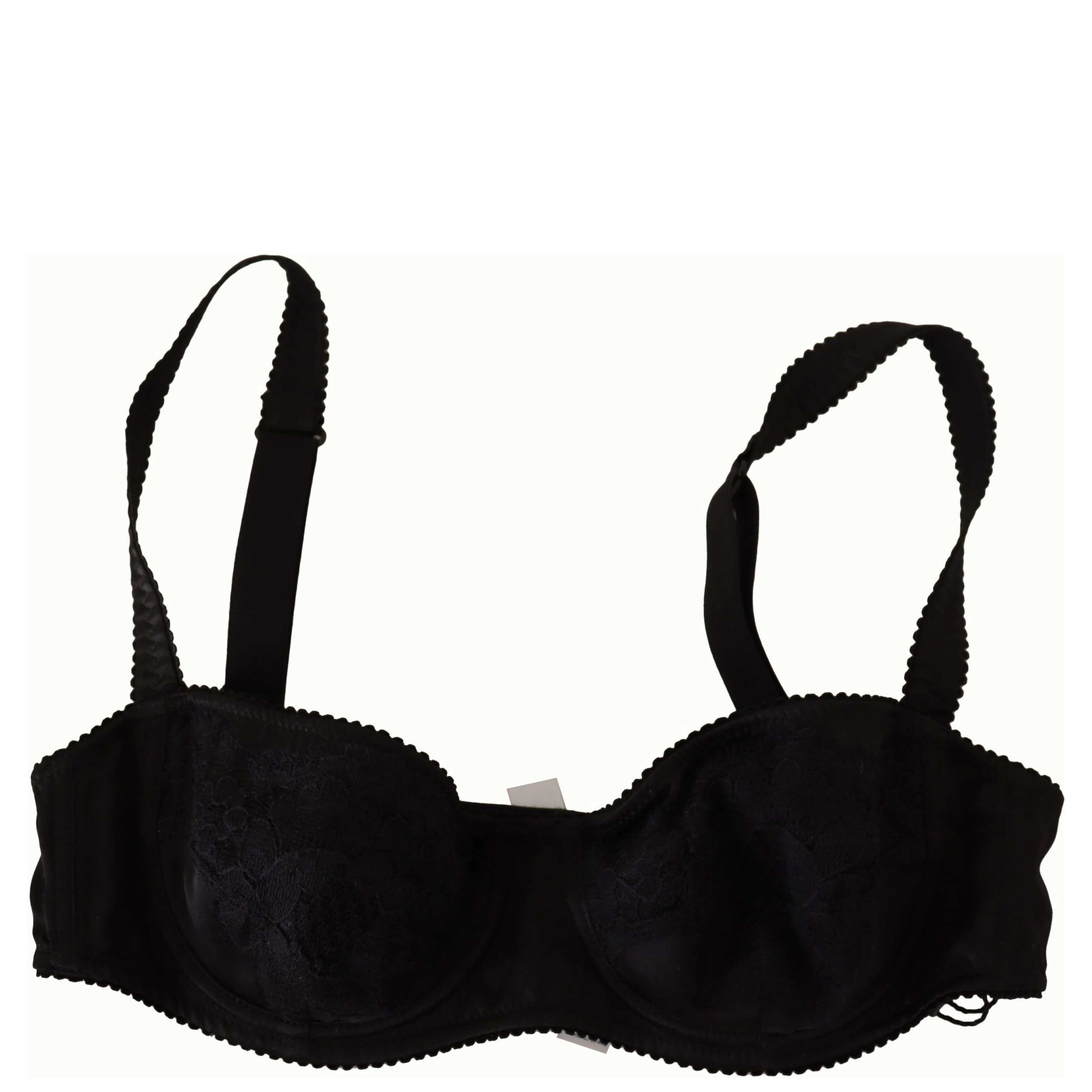 Black Polka Dot Satin Lace Balconette Bra
