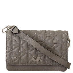 Light Grey Leather Crossbody Bag