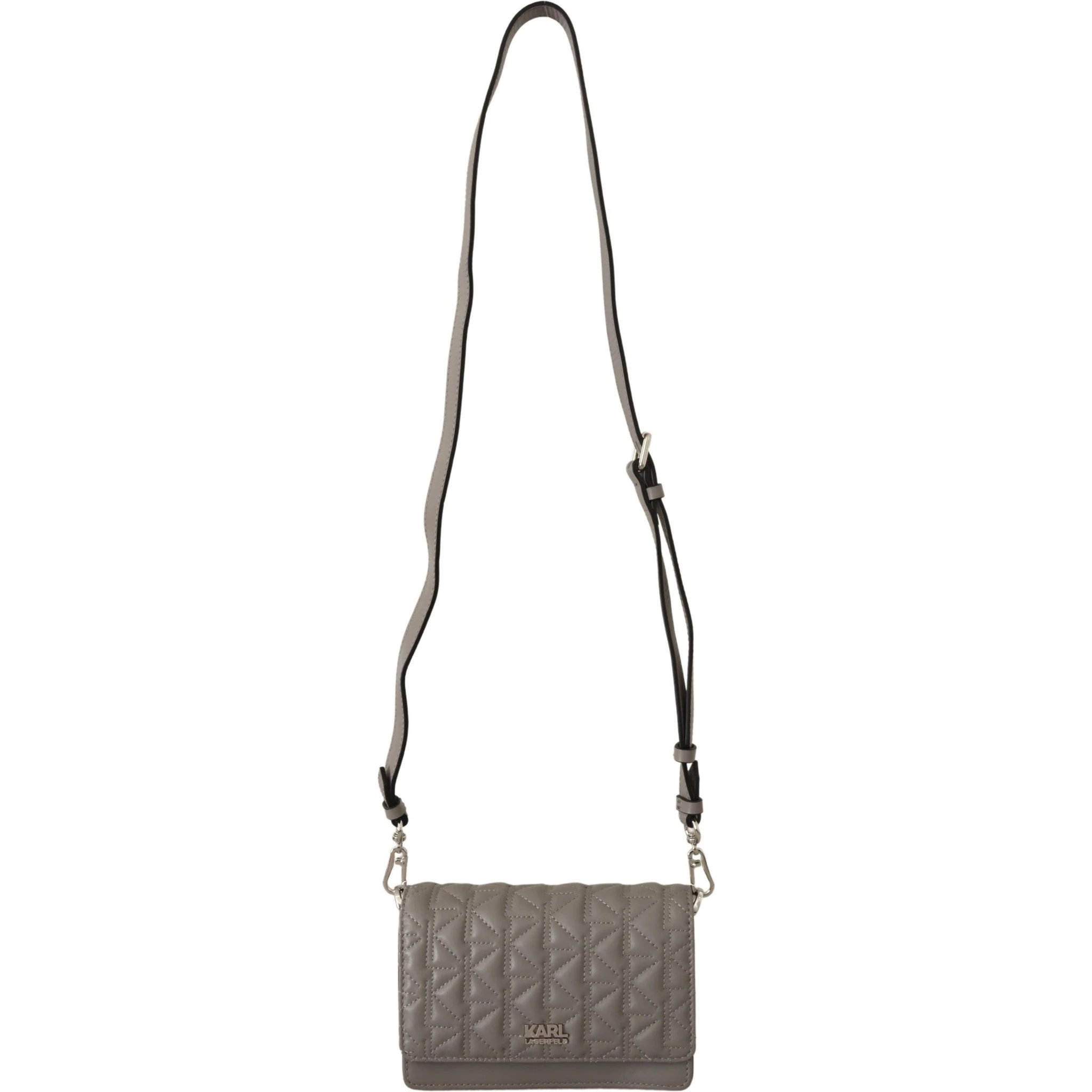 Light Grey Leather Crossbody Bag