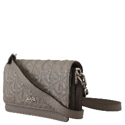 Light Grey Leather Crossbody Bag