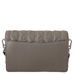 Light Grey Leather Crossbody Bag