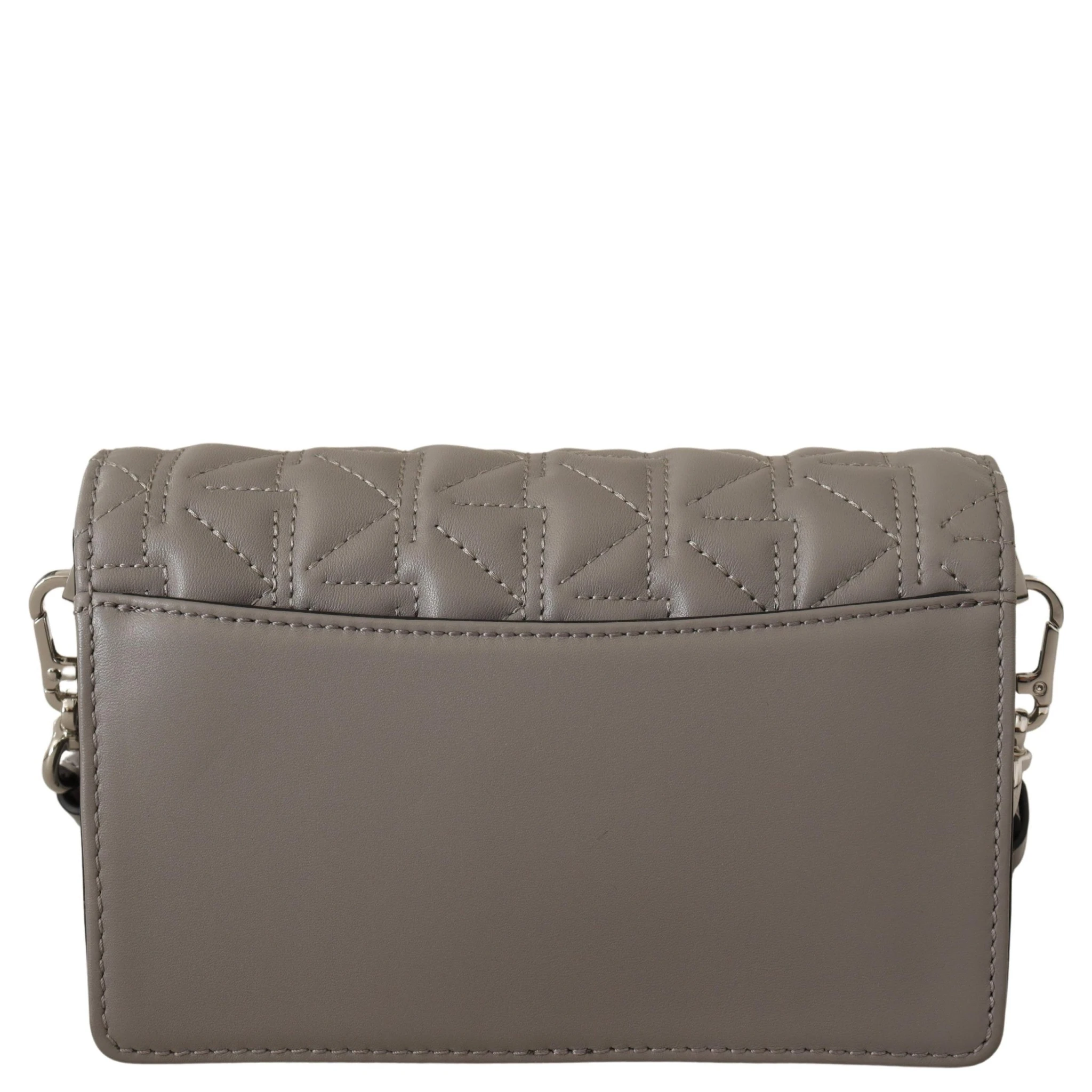 Light Grey Leather Crossbody Bag