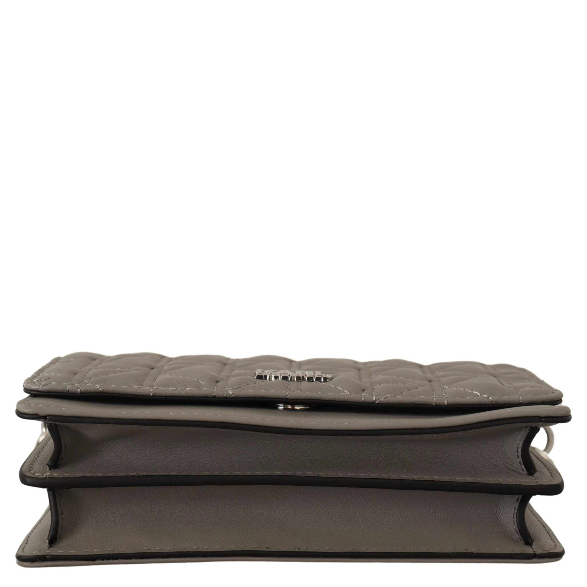 Light Grey Leather Crossbody Bag