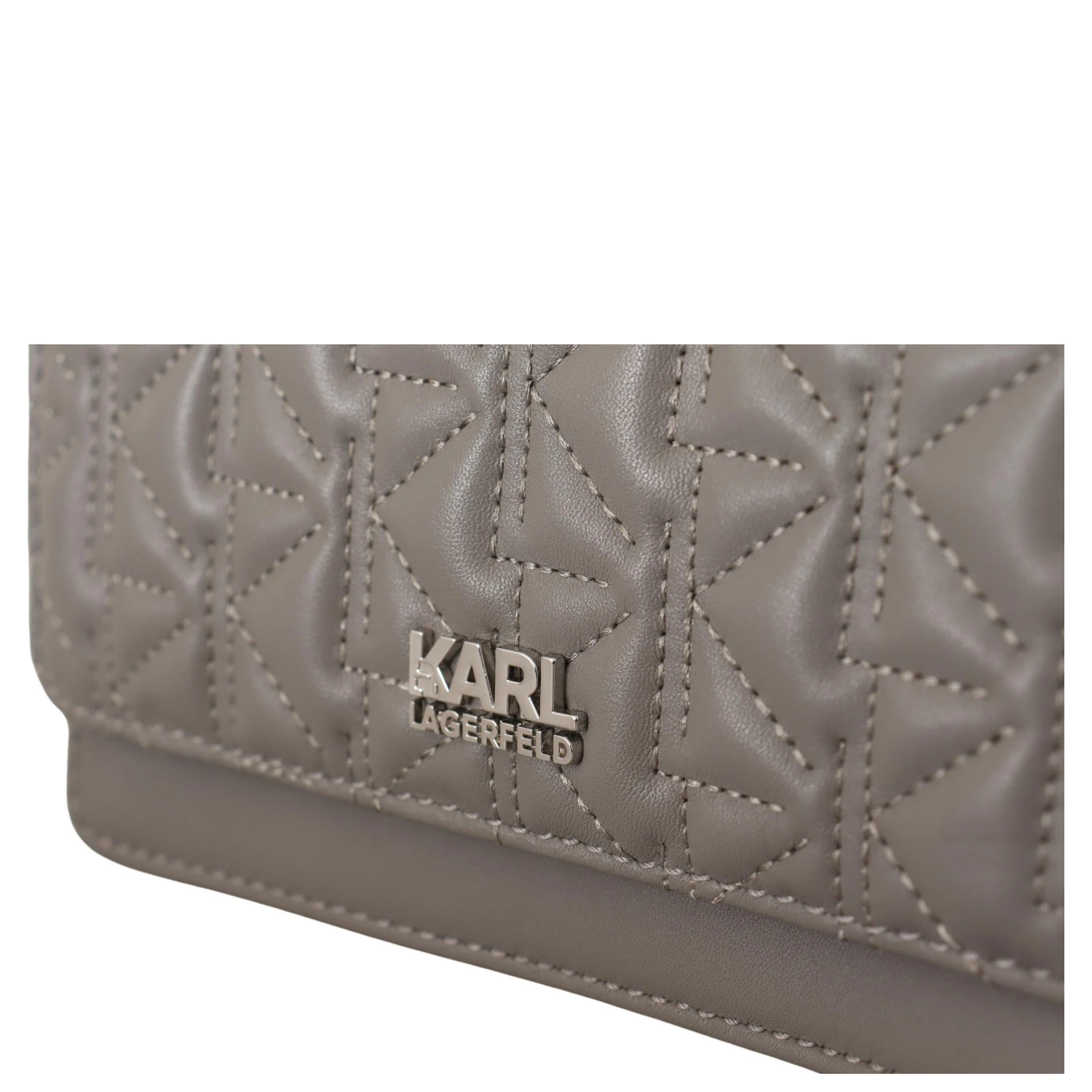 Light Grey Leather Crossbody Bag
